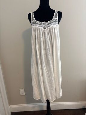 Dior Vintage Lace Nightgown White Embroidered Slip Dress, Sheer Romantic